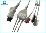 Normal use Round 6 pin one piece type ECG Monitor Cable 3.6 meters for patient