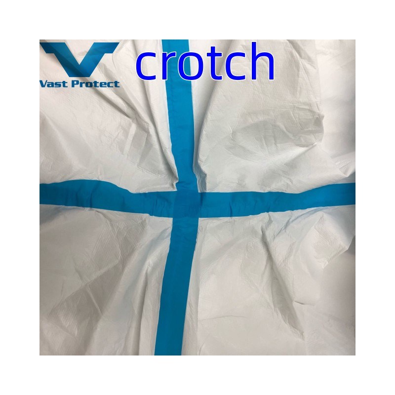 Light Disposable White Blue Sealed Seam Microporous Coat Without Boots-Cover