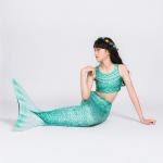3-12Y Old Children Rainbow Mermaid Tails With Bathing Bikini For Swimming