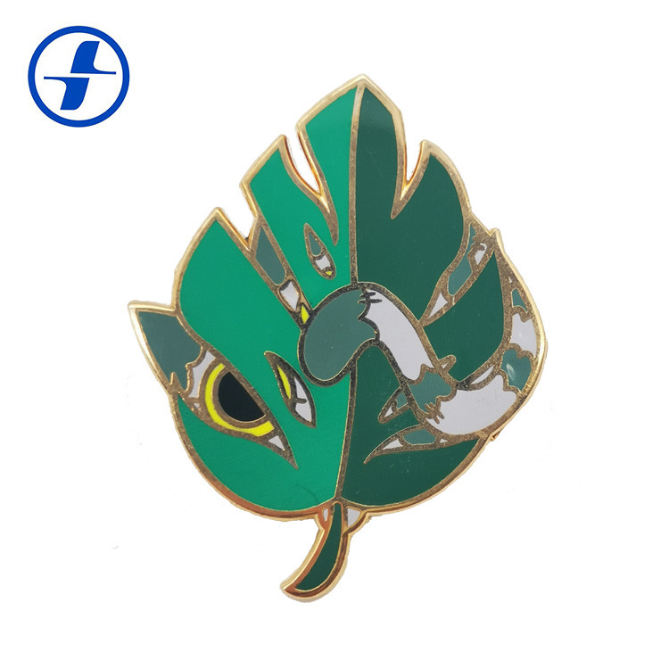 Round Shape Hard Enamel Lapel Pins / Custom Plating Gold Flower Lapel Pin