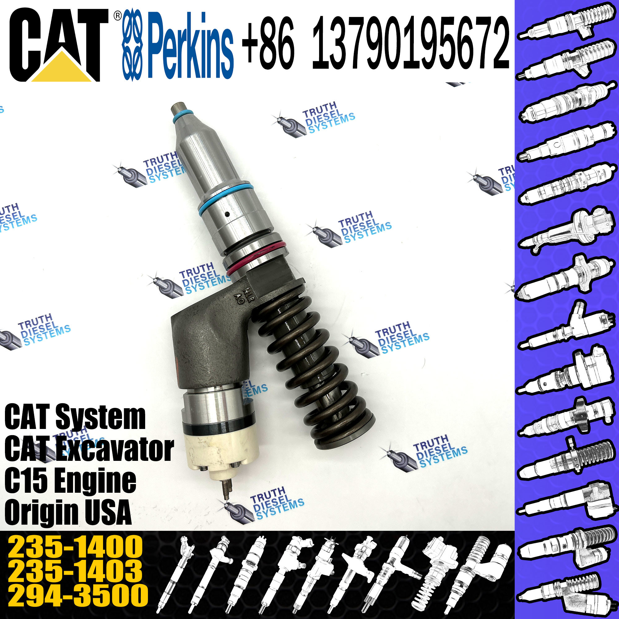 235-1400 Caterpillar Fuel Injector High Speed Steel Diesel Auto Parts