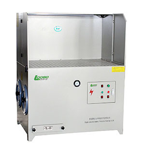 Grinding dust downdraft table with cartridge filter dust purifier system