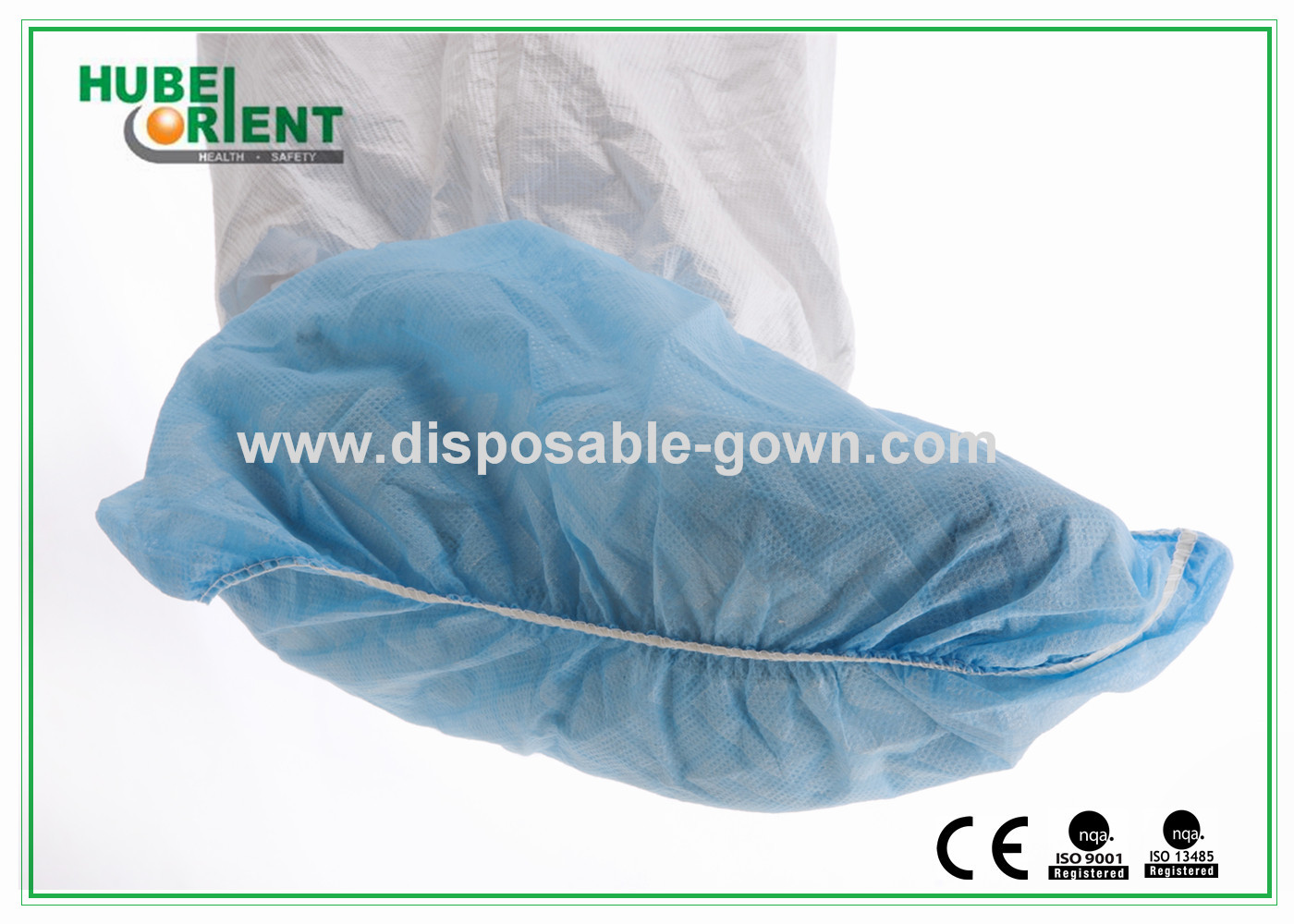 Waterproof For Clean Room Disposable Non-woven Shoe Cover With Non-slip Stripes