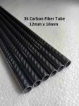 Versatility 3K Carbon Fiber Tube 12mm x 10mm x 1000mm GLOSSY Finish