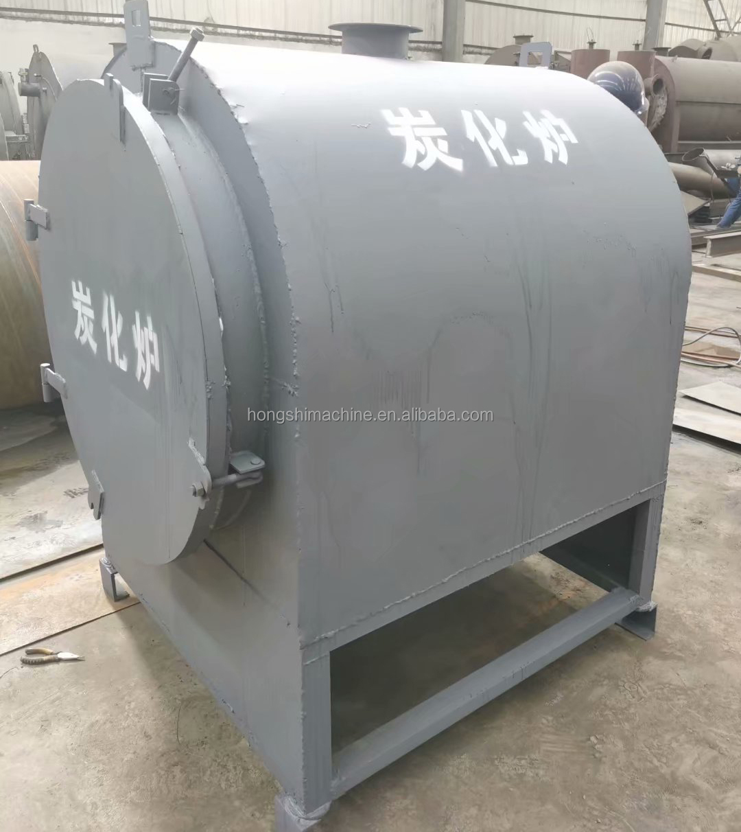 Horizontal Wood Log Carbonization Stove , Bamboo Charcoal Carbonizer Furnace Oven