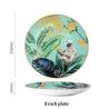 Buy cheap Jungle Animal Pattern Ceramic Plate Set Round European Style For Home Party from wholesalers