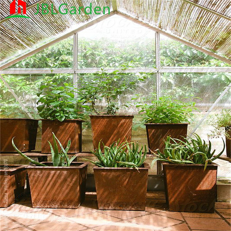 OEM Corten Steel Flower Pots Large Rusted Steel Planter Boxes Abrasion Proof