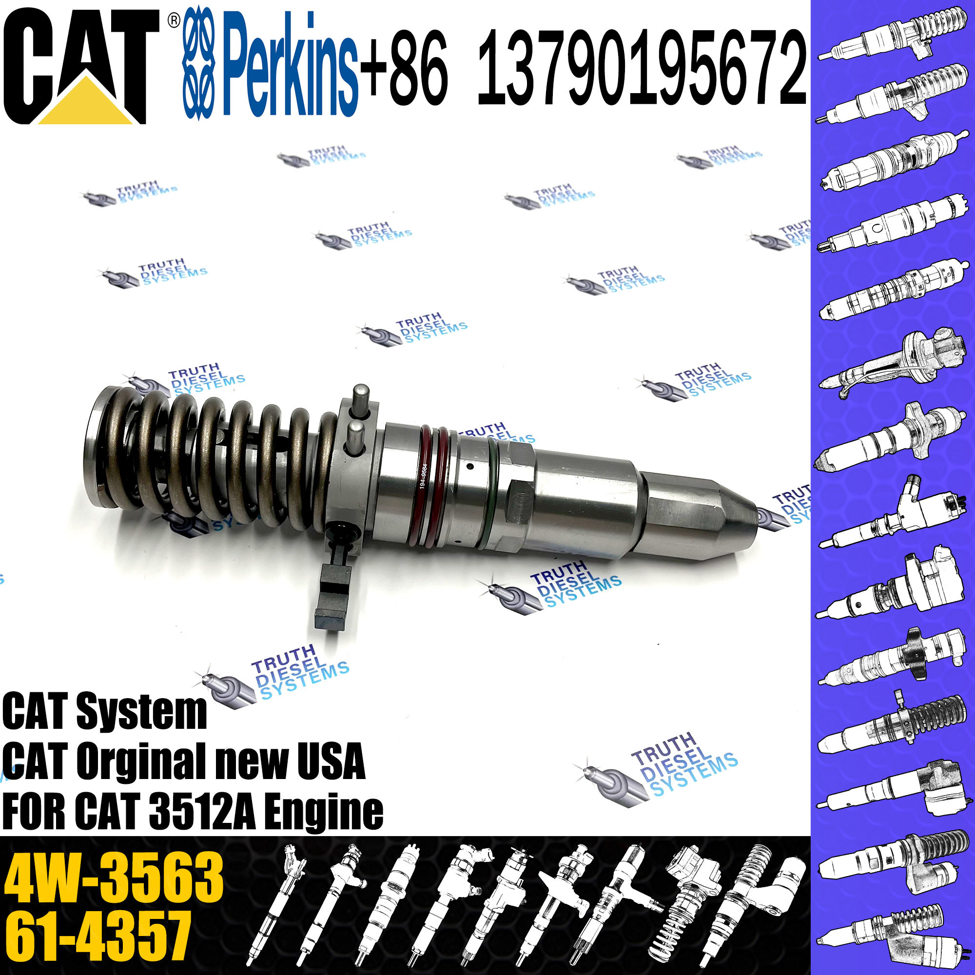 Diesel Common Rail Injector 4W-3563 0R-3883 0R-0906 7C-4173 6I-3075 7C-9578 For C-A-T