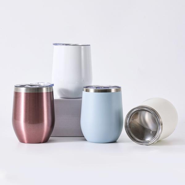 Bulk 12 Pack 12oz Stainless Steel Stemless Wine Glass Tumblers With Lids And