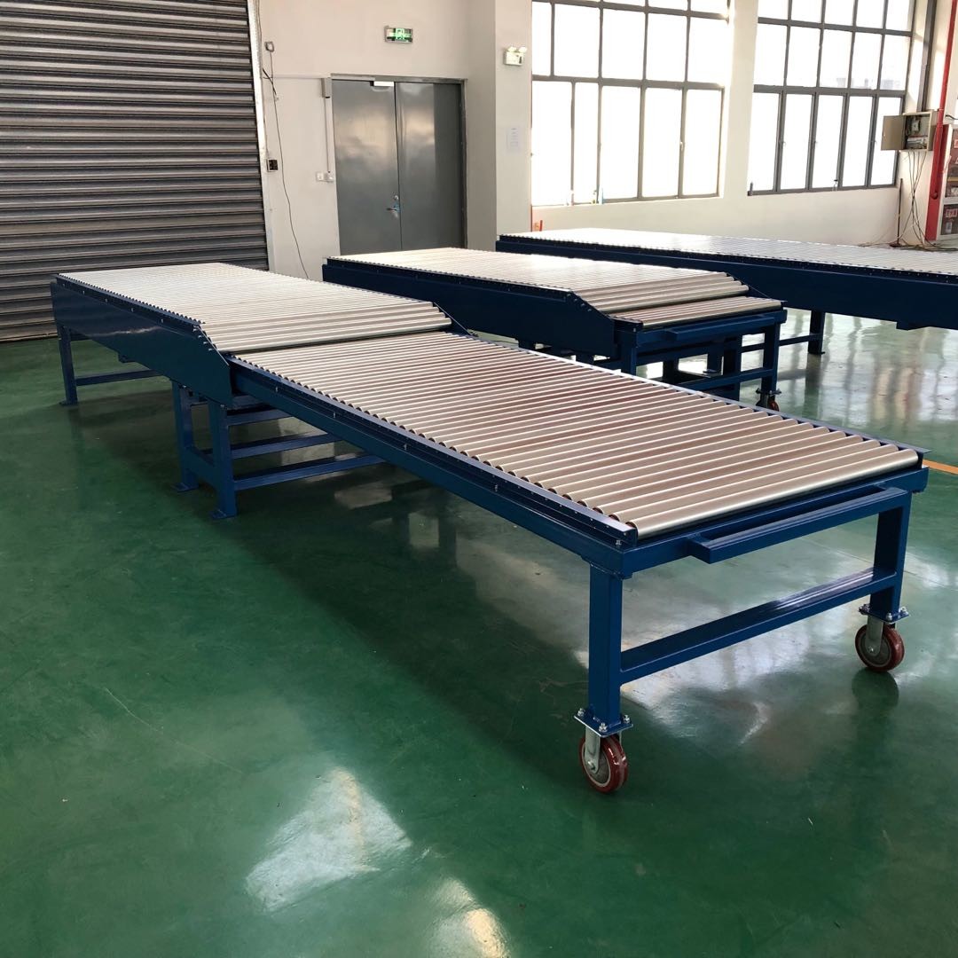 Ergonomically trailer Flexible Roller Conveyor For Loading Unloading Trucks