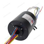 Through bore slip ring configured electric power rotary joint for industry