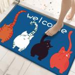 Crystal Velvet Cartoon Bathroom Waterproof Carpet Anti Slip Kitchen Mat
