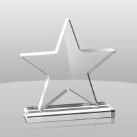 Buy cheap 6'' H Clear Star Shape Acrylic Trophy With Base , Acrylic Star Award Custom Logo product