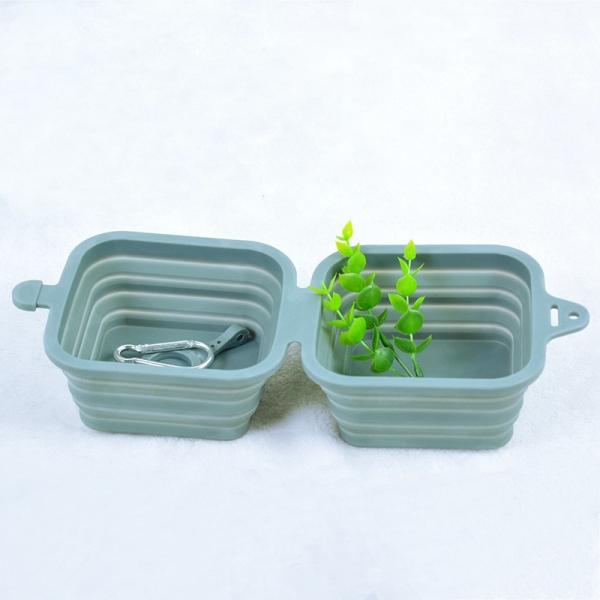 Buy cheap Traveling Silicone square Pet Folding Bowl Portable Food Basin 1420ml from wholesalers