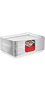 8x8 Foil Pans with Lids (10 Count) 8 Inch Square Aluminum Pans with Covers - Foil Pans and Foil Lids