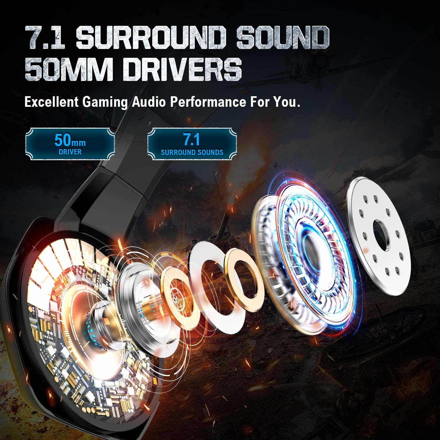 Noise Reducing 117dB 2.2m Onikuma K6 3.5 Mm Gaming Headset