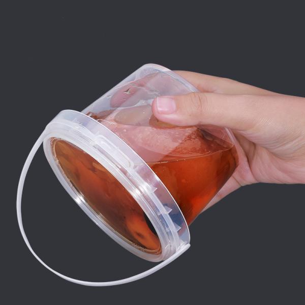600ML Tamper Proof Cookie Bucket Plastic Food Container With Lid Handle 100%