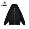 Buy cheap Zip Up Heavyweight Cotton Hoodie Cropped Winter Polyester Solid Male Black from wholesalers