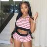 Buy cheap Fitness Women Two Piece Sets Sleeveless Trend Tank Top+High Waist Shorts Bodycon Patchwork Sportswear Tracksuit Suit from wholesalers