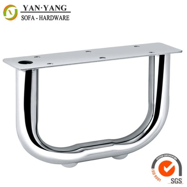 10cm high glossy shiny metal bend shaped sofa feet hot sale factory price