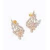 Buy cheap 18K Gold Feather Diamond Stud Earrings 2.0g Art Deco Engagement Earring from wholesalers