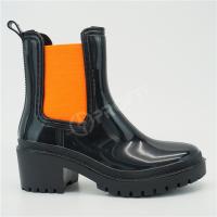 Buy cheap Anti Abrasion Black High Heel Ankle Boots , 40EU Ankle Rubber Boots Womens product