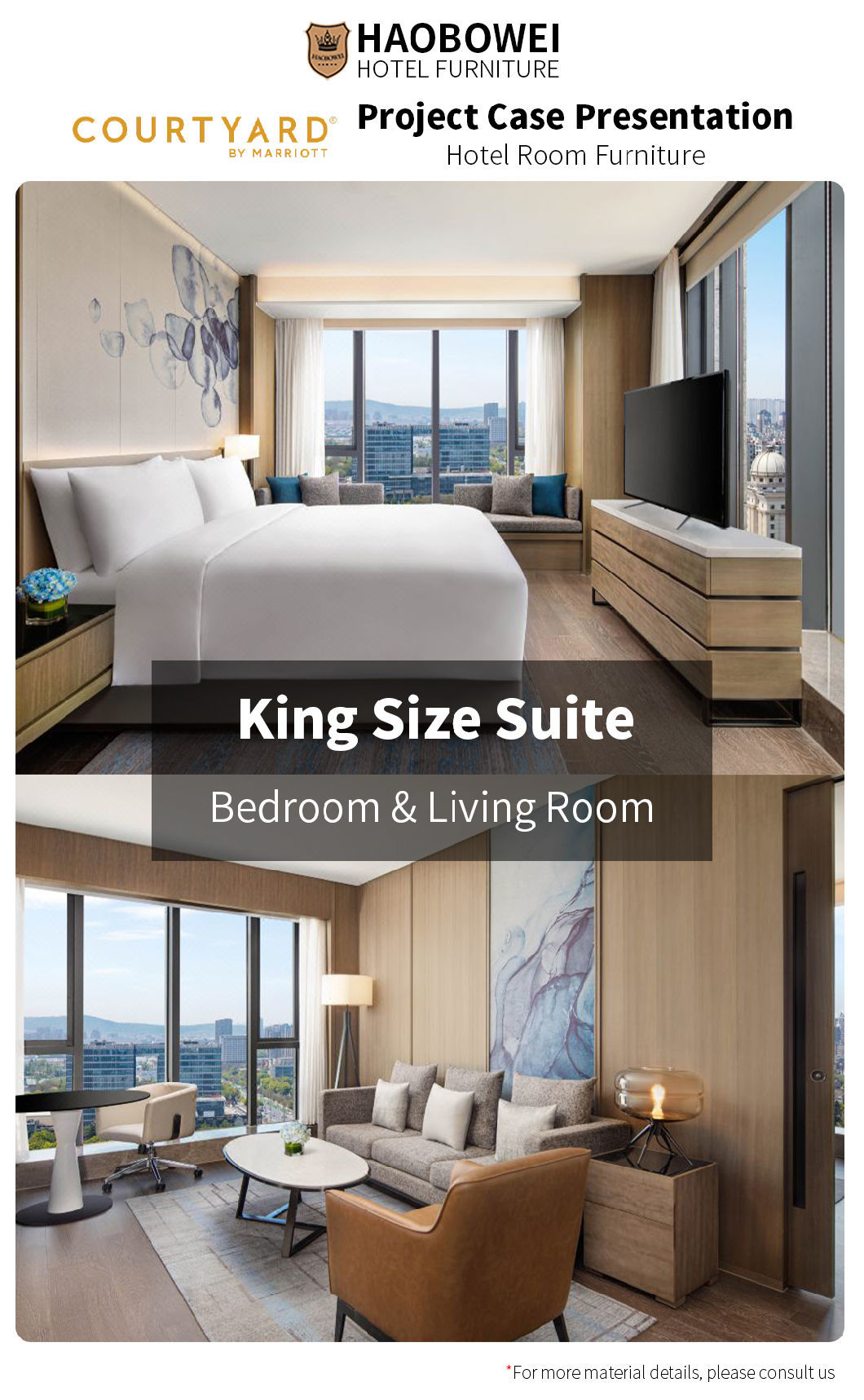 Furniture China Marriott Modern Luxury Hotel Standard King Size Bedroom Set Headboard