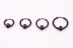 Hoop Earrings Stainless Steel Punk Men Earrings Ball Pendant Circle Ring Earring