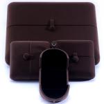 Rectangle Brown Velvet Jewelry Box for Hanhong Custom Logo Bracelet Earrings