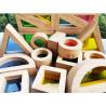 Buy cheap Kids Montessori Wooden Toy Sensory Rainbow Mirror Blocks Solid Rubber Wood Stacking Acrylic Buliding Stacker Educational from wholesalers