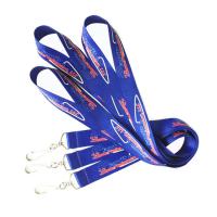 Buy cheap Plastic Woven Neck Badge Lanyard Retractable Badge Holder Logo Custom product