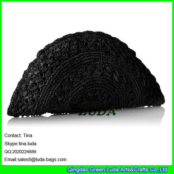Buy cheap LUDA ladies straw evening clutch navy blue crochet raffia straw handbag from wholesalers