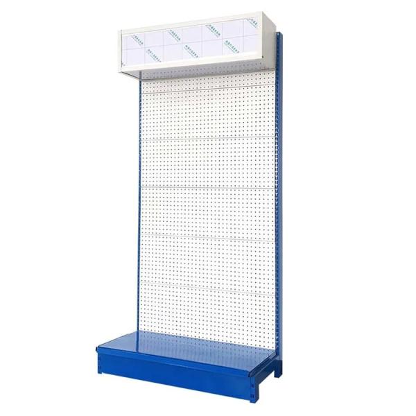 Buy cheap Factory Custom Size Color blue super market display racks sided steel modern gondola grocery store shelf from wholesalers