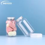 Eco Friendly 500ml Empty Food Plastic Jar With Aluminum Lid And PET Cap