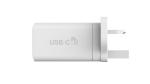 GaN Fast Charging Block 65W 3 Port USB Wall Charger Customized Logo