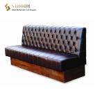 Restaurant Couch, Booth Sofa, PU Leather Upholstery, High Density Foam, HPL