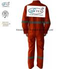 Orange Cotton Lightweight Fr Coveralls With Reflective Trim Protective Clothing