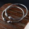 Buy cheap Sterling Silver Lotus Flower Wire Cable Cuff Bracelet Women Bangle(SZ0199) from wholesalers
