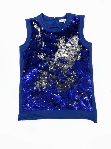 Buy cheap Back Open Sleeveless Baby Girl Sequins Tees Round Collar Cosy Cotton from wholesalers