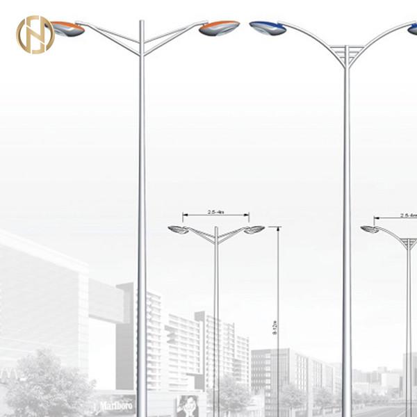 Buy cheap Galvanized Solar Street Light Pole/Steel Light Pole/Lamp Post With Single Or Double Arms from wholesalers