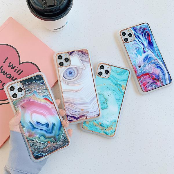 Buy cheap Luxury Marble Phone Cases TPU Scratchproof Lasered Glass Cover from wholesalers