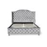 Buy cheap Metal Leg Gas Lift Queen Bed Frame Tufted Headboard Footboard Velvet from wholesalers