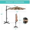 Buy cheap Canopy, Cantilever Umbrella Hanging Umbrellas, Fade Resistance & Water-repellent UV Protection Solution-dyed Fabric from wholesalers