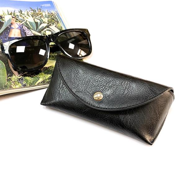 Buy cheap 2020 fashion eyewear bag black glasses pouch custom private logo pu leather soft sunglasses case from wholesalers