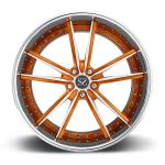 23cm 2 Piece Forged Wheels Orange Center Spoke Polished Barrel Lip Rims