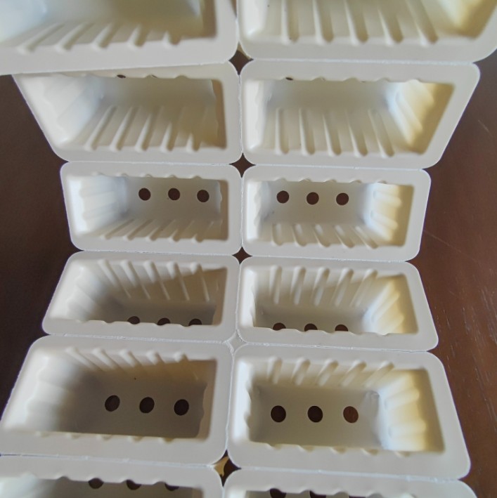 Custom Biodegradable Corn Starch Single Plant Nursery Tray With Hole For Agricultural Greenhouse