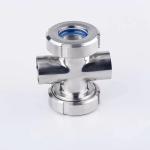 SS304/SS316L Stainless Steel 4 Way Cross Union Sight Glass for Hygienic Butt