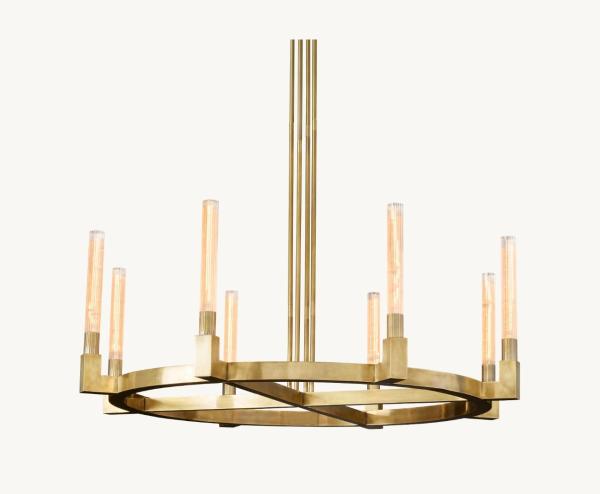 Buy cheap 48" Brass Round Chandelier Durable Circle Glass Chandelier Customized from wholesalers