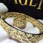 Luxury Jewelry diamonds of rattan plaid bracelet 18kt gold with yellow gold