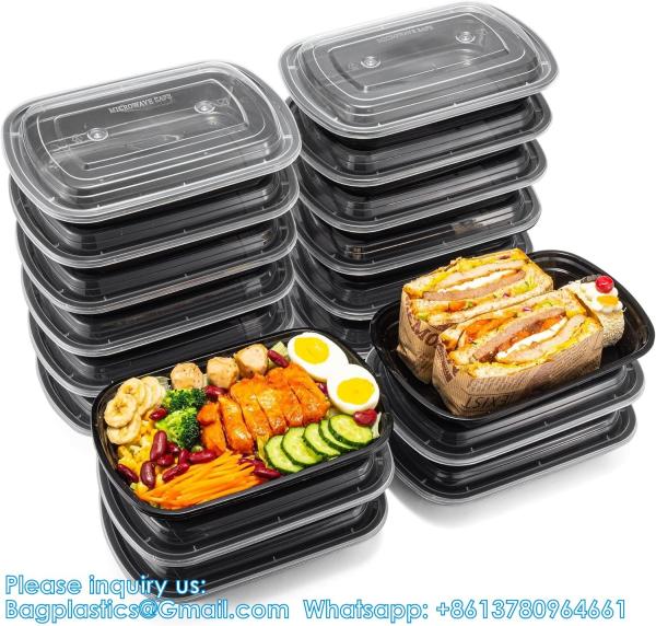 Buy cheap Black Plastic Containers With Lids For Storage-Microwave & Freezer & Dishwasher Safe, BPA-Free, Durable&Stackable from wholesalers
